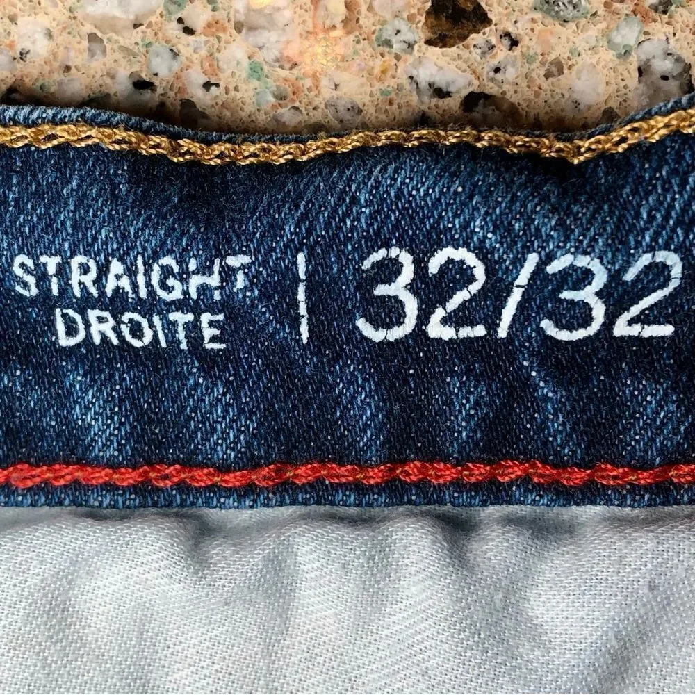 Tommy Hilfiger Men’s Straight Jeans in Dark Blue Wash Men’s 32/32